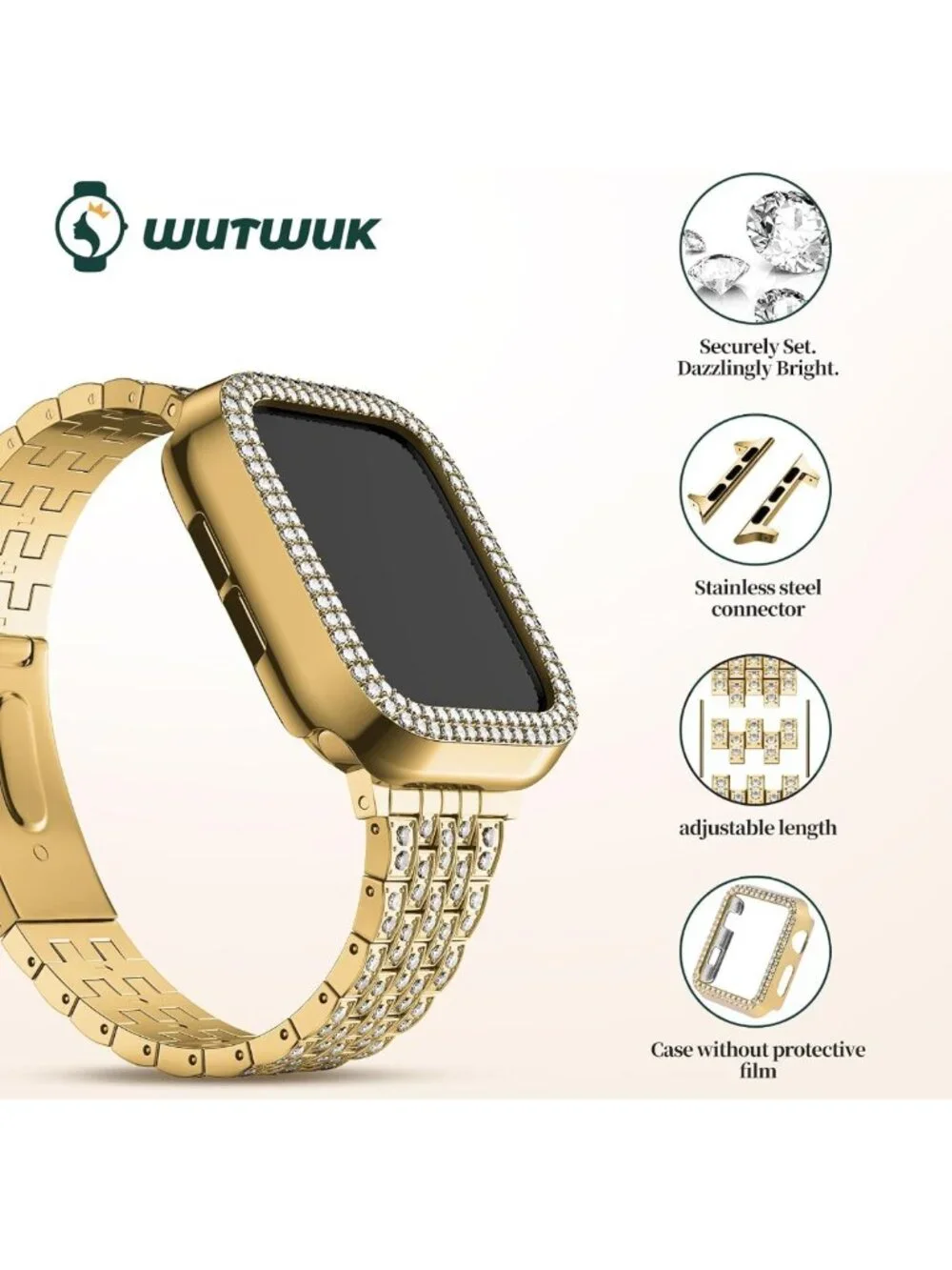 Sparkling Bling Apple Watch Straps 40mm - Rhinestone Bracelet Wristband for